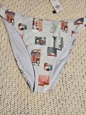 Abercrombie & Fitch Pastel Scenic Print Bikini Bottoms. Beach, Summer, Resort